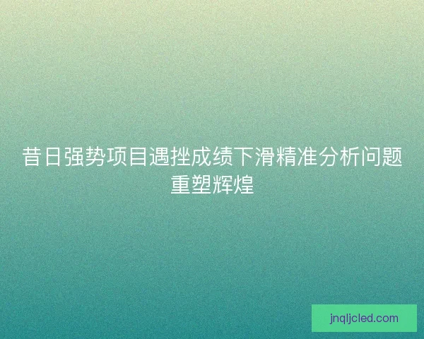 昔日强势项目遇挫成绩下滑精准分析问题重塑辉煌